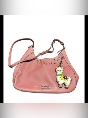 Chala Rose Llama Sweet Hobo Faux Leather Crescent Slouchy Shoulder Bag